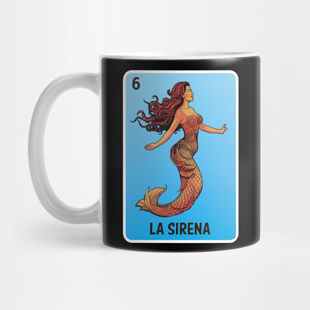 Mexican Lottery La Sirena  "The Mermaid" Game of Mexico Loteria Design by VogueTime